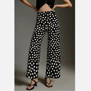 Colette Cropped Wide-Leg Ponte Pants Polka Dot